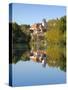 St. Mang Monastery and Basilica Reflected in the River Lech, Fussen, Bavaria (Bayern), Germany-Gary Cook-Stretched Canvas