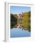 St. Mang Monastery and Basilica Reflected in the River Lech, Fussen, Bavaria (Bayern), Germany-Gary Cook-Framed Photographic Print