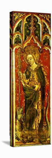 St. Margaret of Antioch with Crozier and Dragon, Detail of the Rood Screen, All Saints Church,…-null-Stretched Canvas