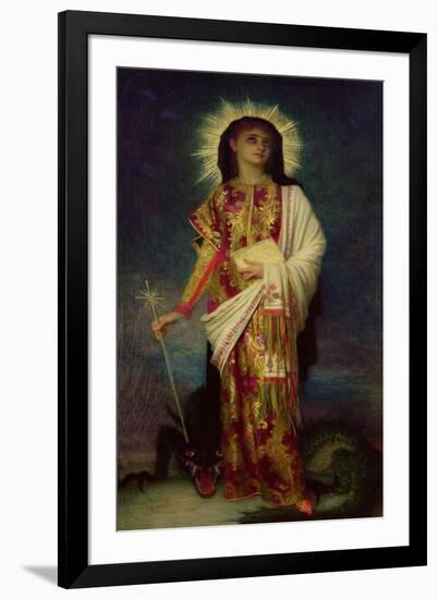 St. Margaret Slaying the Dragon-Ernest Antoine Hebert-Framed Giclee Print