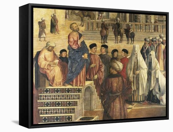 St Mark Preaching in Alexandria, Egypt-Gentile Bellini-Framed Stretched Canvas