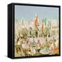 St. Mark's from Florian's (W/C on Paper)-Laurence Fish-Framed Stretched Canvas