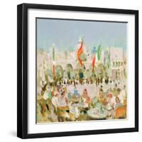 St. Mark's from Florian's (W/C on Paper)-Laurence Fish-Framed Giclee Print