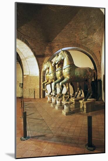 St Mark's Horses, Roman or Hellenistic Bronze Sculptures, St Mark's Museum, Venice, Veneto, Italy-null-Mounted Photographic Print