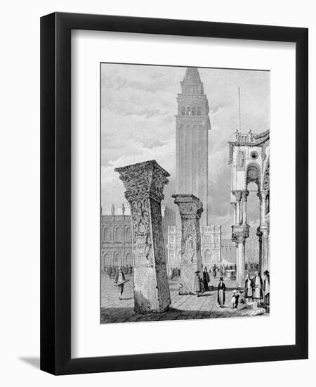 St. Mark's Square, Venice, Engraved by Edward John Roberts (Engraving)-Samuel Prout-Framed Giclee Print