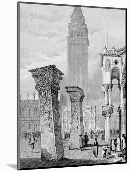 St. Mark's Square, Venice, Engraved by Edward John Roberts (Engraving)-Samuel Prout-Mounted Giclee Print