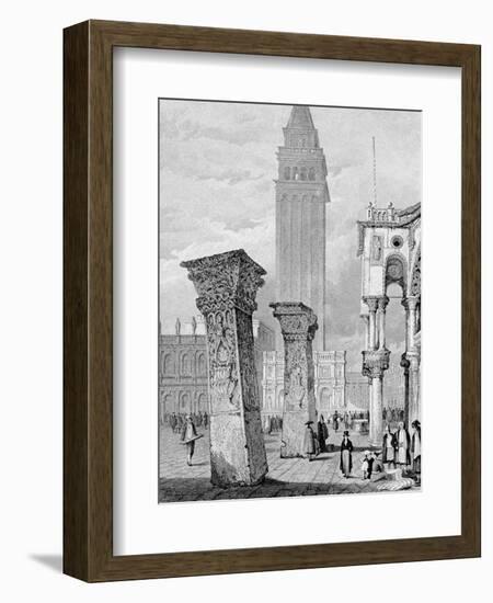 St. Mark's Square, Venice, Engraved by Edward John Roberts (Engraving)-Samuel Prout-Framed Premium Giclee Print