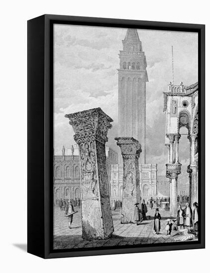 St. Mark's Square, Venice, Engraved by Edward John Roberts (Engraving)-Samuel Prout-Framed Stretched Canvas