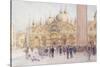 St Marks Square, Venice-Walter Frederick Roofe Tyndale-Stretched Canvas