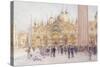 St Marks Square, Venice-Walter Frederick Roofe Tyndale-Stretched Canvas