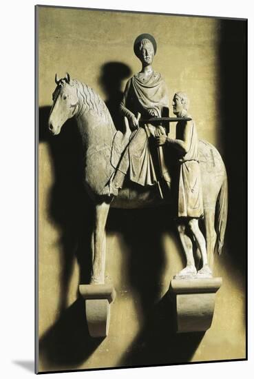 St Martin Giving His Cloak to Poor, Equestrian Statue, Cathedral of St Martin, Lucca, Italy-null-Mounted Giclee Print