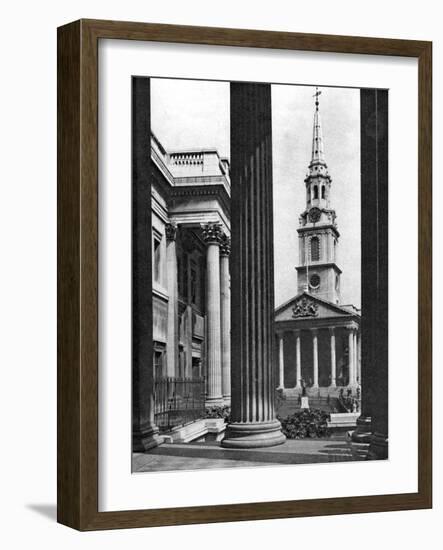 St Martin-In-The-Fields Seen Between the Columns of the National Gallery, London, 1926-1927-McLeish-Framed Giclee Print
