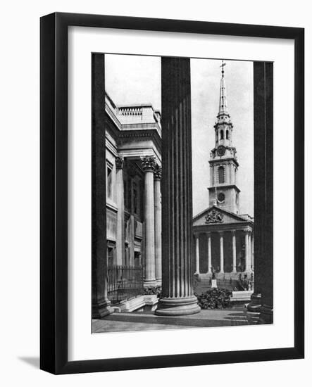 St Martin-In-The-Fields Seen Between the Columns of the National Gallery, London, 1926-1927-McLeish-Framed Giclee Print