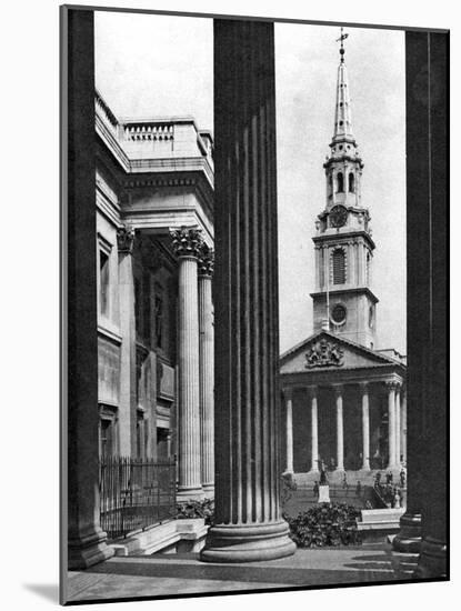 St Martin-In-The-Fields Seen Between the Columns of the National Gallery, London, 1926-1927-McLeish-Mounted Giclee Print