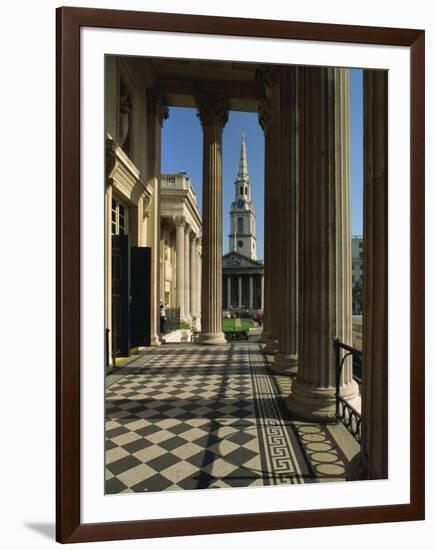 St. Martin in the Fields, Seen from the National Gallery, Trafalgar Square, London, England, UK-Woolfitt Adam-Framed Photographic Print