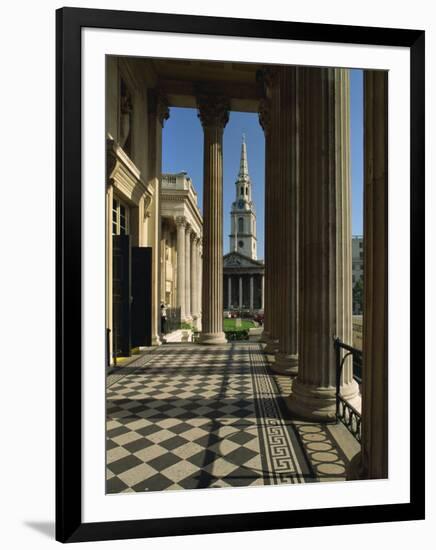 St. Martin in the Fields, Seen from the National Gallery, Trafalgar Square, London, England, UK-Woolfitt Adam-Framed Photographic Print