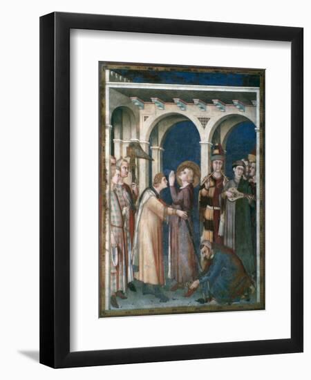 St Martin Is Knighted, 1312-1317-Simone Martini-Framed Giclee Print