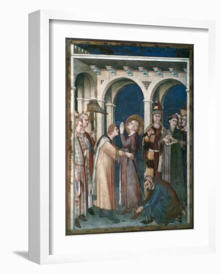 St Martin Is Knighted, 1312-1317-Simone Martini-Framed Giclee Print