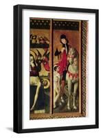 St. Martin, Left Hand Panel from a Triptych Depicting Pieta between St. Martin and St. Catherine-Ludovico Brea-Framed Giclee Print