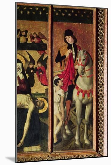 St. Martin, Left Hand Panel from a Triptych Depicting Pieta between St. Martin and St. Catherine-Ludovico Brea-Mounted Giclee Print