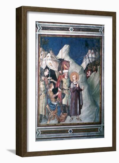 'St Martin Renounces his Weapons', 1312-1317.  Artist: Simone Martini-Simone Martini-Framed Giclee Print