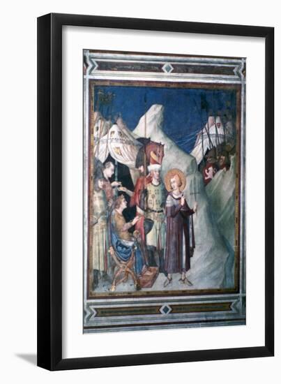 'St Martin Renounces his Weapons', 1312-1317.  Artist: Simone Martini-Simone Martini-Framed Giclee Print