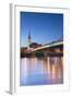 St Martin's Cathedral and New Bridge at Dusk, Bratislava, Slovakia-Ian Trower-Framed Photographic Print