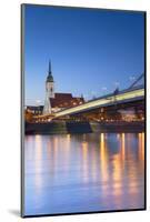 St Martin's Cathedral and New Bridge at Dusk, Bratislava, Slovakia-Ian Trower-Mounted Photographic Print