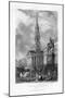 St Martin's Church from Charing Cross, London, 19th Century-J Woods-Mounted Giclee Print