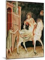 St. Martin Sharing His Cloak with the Beggar, from the Life of St. Martin, 1326-Simone Martini-Mounted Giclee Print