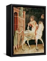 St. Martin Sharing His Cloak with the Beggar, from the Life of St. Martin, 1326-Simone Martini-Framed Stretched Canvas