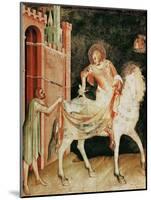 St. Martin Sharing His Cloak with the Beggar, from the Life of St. Martin, 1326-Simone Martini-Mounted Giclee Print