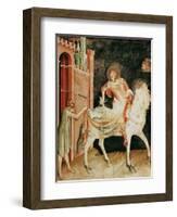 St. Martin Sharing His Cloak with the Beggar, from the Life of St. Martin, 1326-Simone Martini-Framed Giclee Print