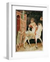 St. Martin Sharing His Cloak with the Beggar, from the Life of St. Martin, 1326-Simone Martini-Framed Giclee Print