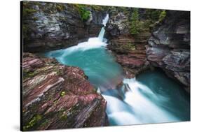 St. Mary Falls, Glacier National Park, Montana-Russ Bishop-Stretched Canvas