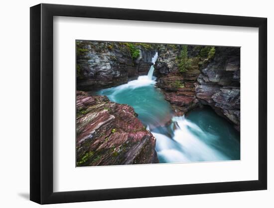 St. Mary Falls, Glacier National Park, Montana-Russ Bishop-Framed Photographic Print