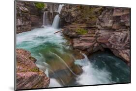 St Mary Falls in Glacier National Park, Montana, Usa-Chuck Haney-Mounted Photographic Print