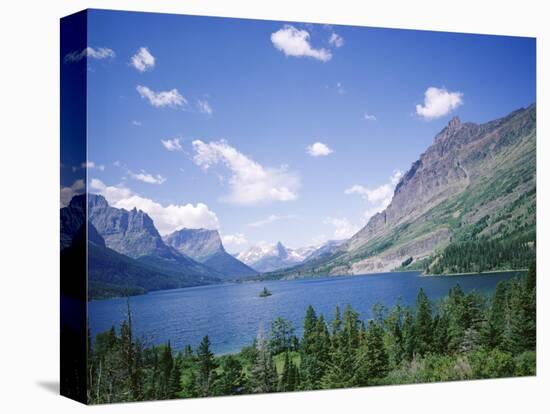 St. Mary Lake and Wild Goose Island, Glacier National Park, Rocky Mountains, USA-Geoff Renner-Stretched Canvas