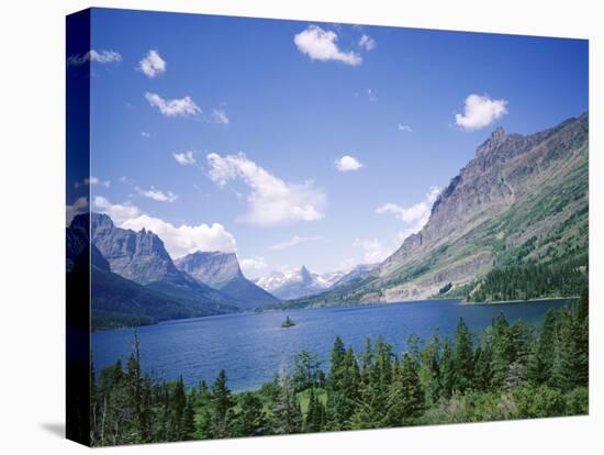 St. Mary Lake and Wild Goose Island, Glacier National Park, Rocky Mountains, USA-Geoff Renner-Stretched Canvas