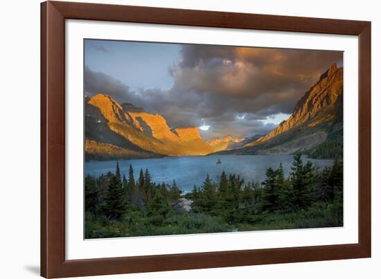 St Mary Lake at Sunrise, Glacier National Park, Montana, USA-Charles Gurche-Framed Photographic Print