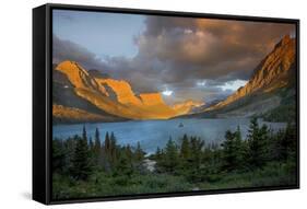 St Mary Lake at Sunrise, Glacier National Park, Montana, USA-Charles Gurche-Framed Stretched Canvas