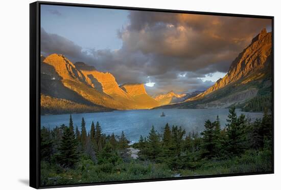 St Mary Lake at Sunrise, Glacier National Park, Montana, USA-Charles Gurche-Framed Stretched Canvas