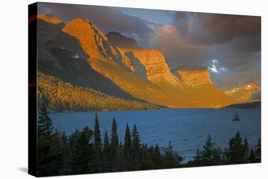 St Mary Lake at Sunrise, Glacier National Park, Montana, USA-Charles Gurche-Stretched Canvas