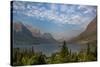 St. Mary Lake from Wild Goose Island Lookout, Glacier National Park, Montana, USA-Roddy Scheer-Stretched Canvas