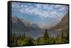 St. Mary Lake from Wild Goose Island Lookout, Glacier National Park, Montana, USA-Roddy Scheer-Framed Stretched Canvas