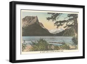 St. Mary Lake, Glacier National Park-null-Framed Art Print