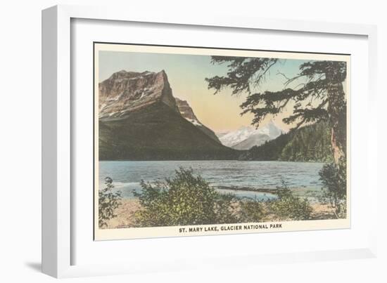 St. Mary Lake, Glacier National Park-null-Framed Art Print