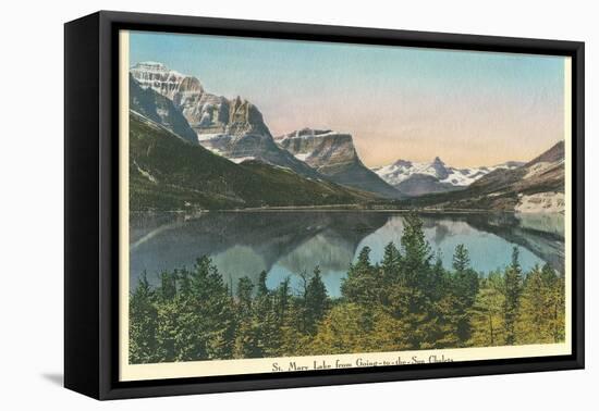 St. Mary Lake, Glacier Park, Montana-null-Framed Stretched Canvas