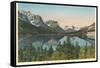 St. Mary Lake, Glacier Park, Montana-null-Framed Stretched Canvas