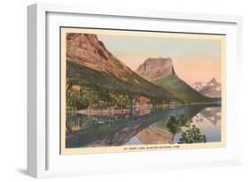 St. Mary Lake, Glacier Park, Montana-null-Framed Art Print